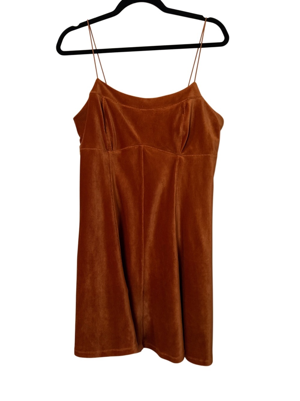 wild fable Rust Brown Orange Ribbed Velvet Camisole Babydoll Dress